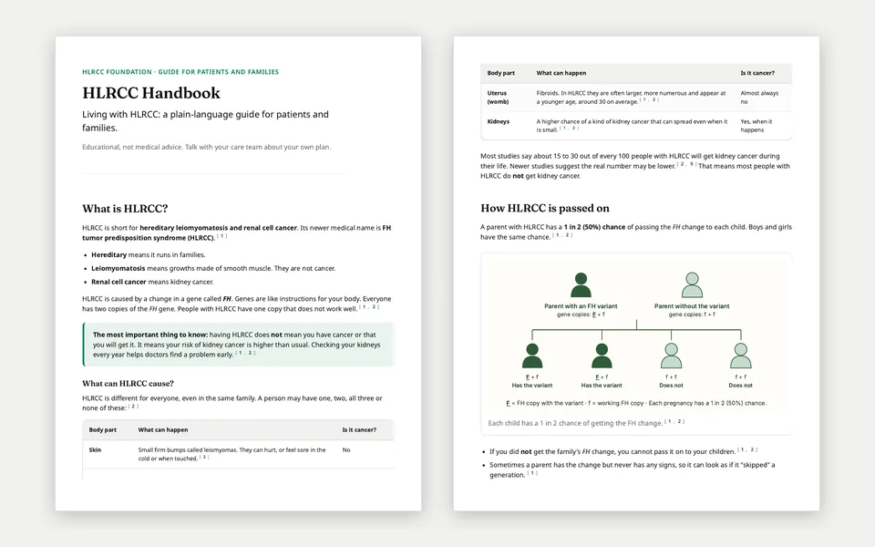 Two pages from the HLRCC Handbook